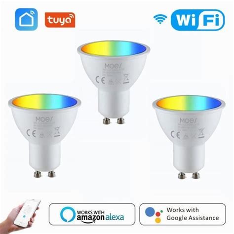 AMPOULE LED 3 pcs Ampoules Led Tuya Wifi Smart Life Gu10 Lampes À