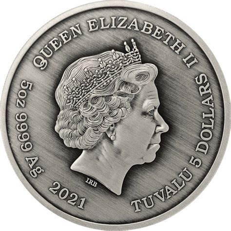 Tuvalu Olympische Götter 1 Ausgabe Zeus 2021 5 oz Silber Antik Finis