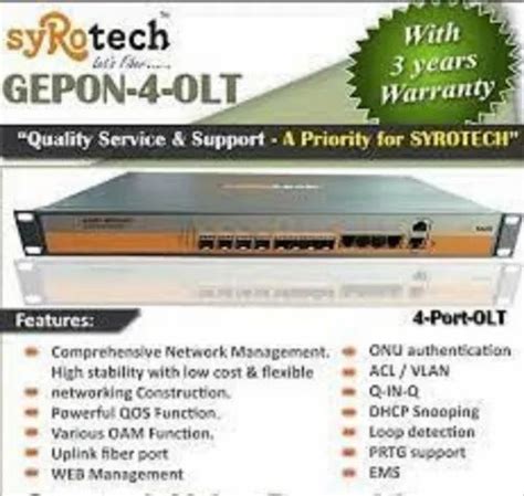 Syrotech Port Epon Olt For Ftth Products Size Hxwxd Mm X