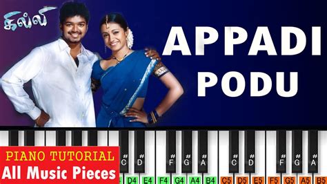 Appadi Podu Piano Tutorial Ghilli Superhit Tamil Song On