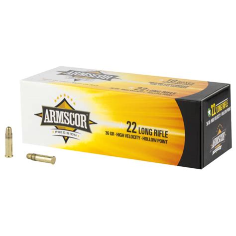 Armscor Ammo 22lr 36 Grain Hollow Point Hi Velocity 50 Round Box Armscor Ammo 22lr 36