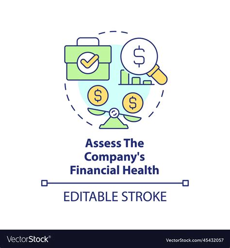 Assess Company Financial Health Concept Icon Vector Image