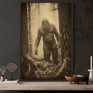 Bigfoot Realistic Photograph Art Print Poster or Canvas, Yeti Painting ...