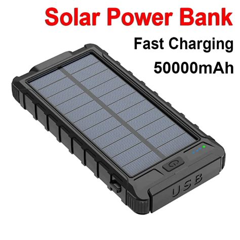 Solar Power Bank Mah Lader Snel Opladen Powerbank Waterdichte