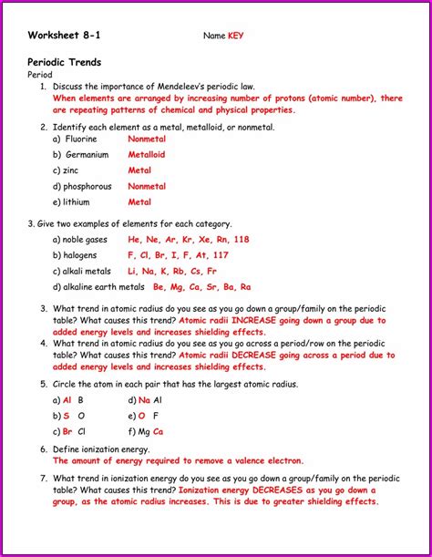 Periodic Table Worksheet Teaching Resources Hot Sex Picture