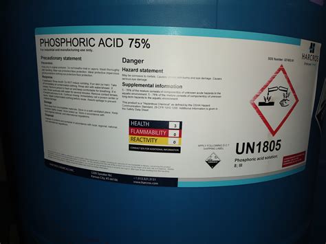 75 Phosphoric Acid 55 Gallon Barrel