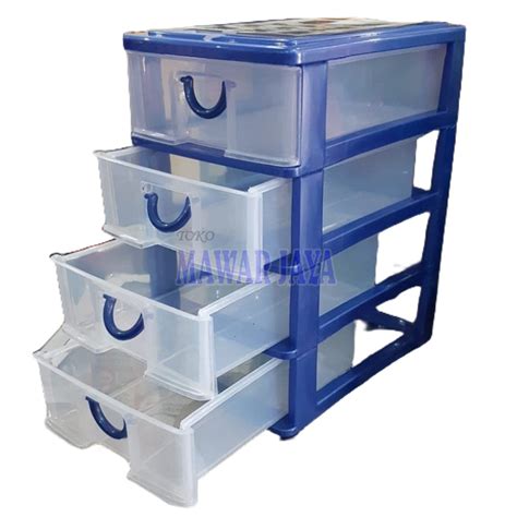 Jual Tempat Penyimpanan Serbaguna Mini Container Laci Susun 3 Plastik