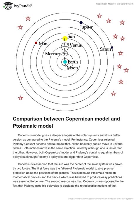 Copernican Model of the Solar System - 1383 Words | Essay Example