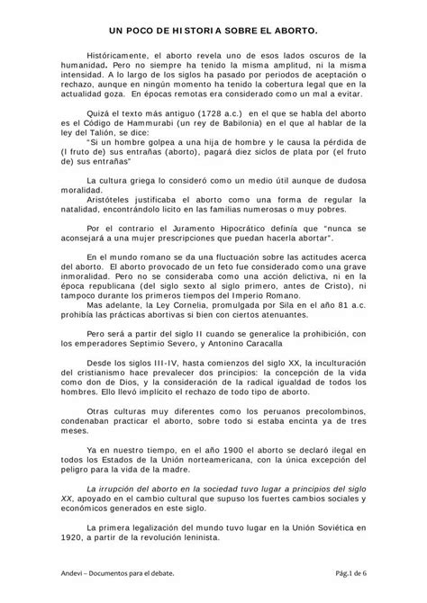 Pdf Un Poco De Historia Sobre El Aborto Andevi Org La Irrupci N