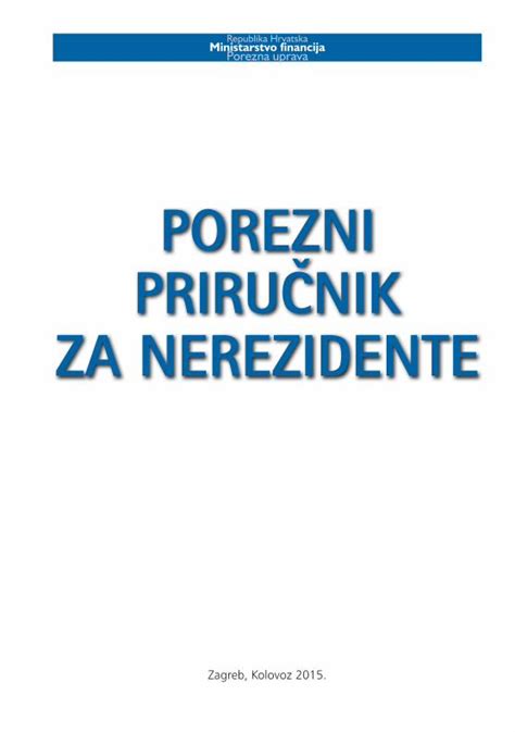 PDF POREZNI PRIRU NIK ZA NEREZIDENTE Porezna PDF FilePorezni