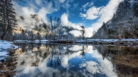 Stany Zjednoczone Merced River Kalifornia Śnie