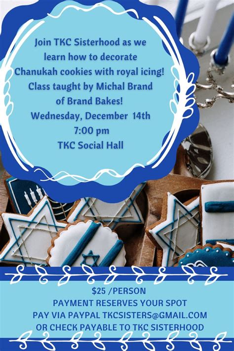 TKC Sisterhood Chanukah Cookie Decorating Atlanta Jewish Connector