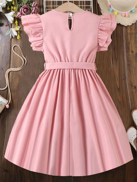 SHEIN Vestido elegante corto para niña preadolescente con mangas