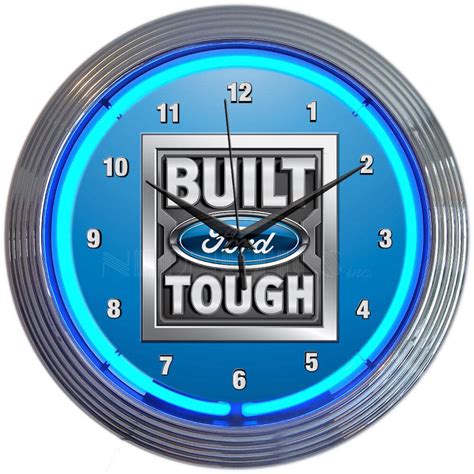 Shelby Cobra Mustang Blue Neon Clock