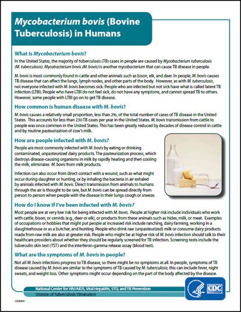 Mycobacterium bovis (Bovine Tuberculosis) in Humans | National ...