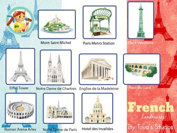 French Landmarks Clipart Collection I by Toya's Studios | TPT