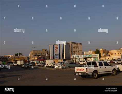 Parking in the town square, Jizan Province, Sabya, Saudi Arabia Stock ...