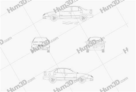 Pontiac Sunfire 2005 Blueprint - 3DModels.org