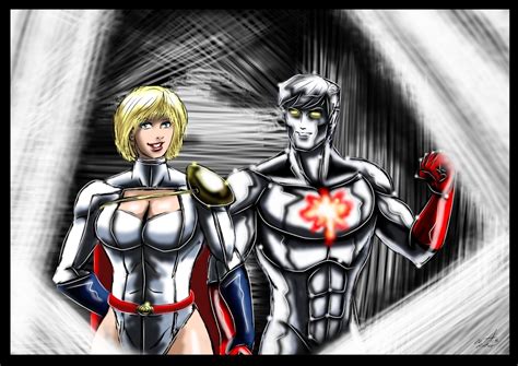 Powergirl Captain Atom By Adamantis On Deviantart