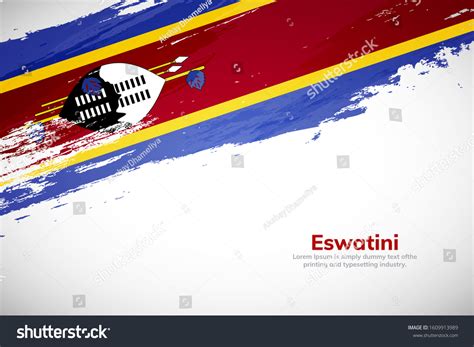 Brush Painted Grunge Flag Eswatini Country เวกเตอรสตอก ปลอดคา