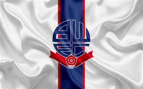 Download wallpapers Bolton Wanderers FC, emblem, logo, 4k, silk flag ...