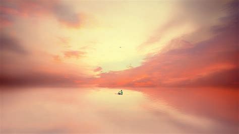 Wallpaper Sunlight Fantasy Art Sunset Sea Reflection Sky