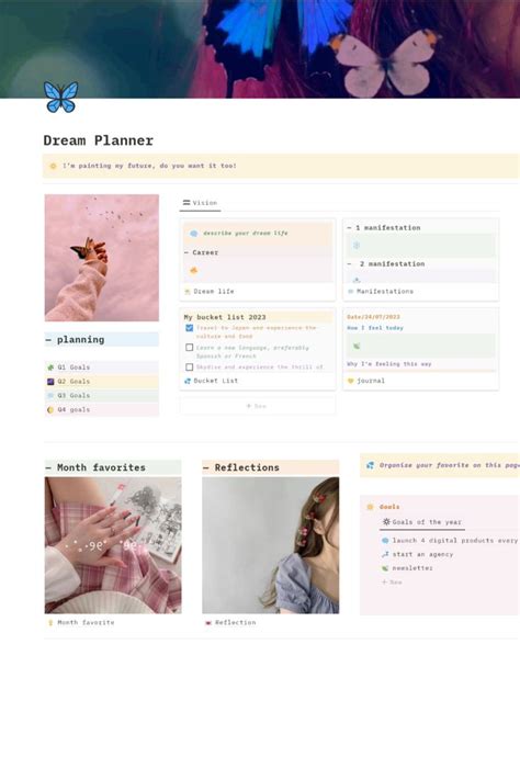 Free Dream Planner Template