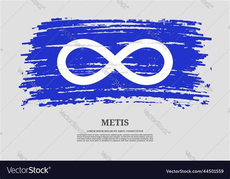 Metis flag blue with brush stroke effect Vector Image