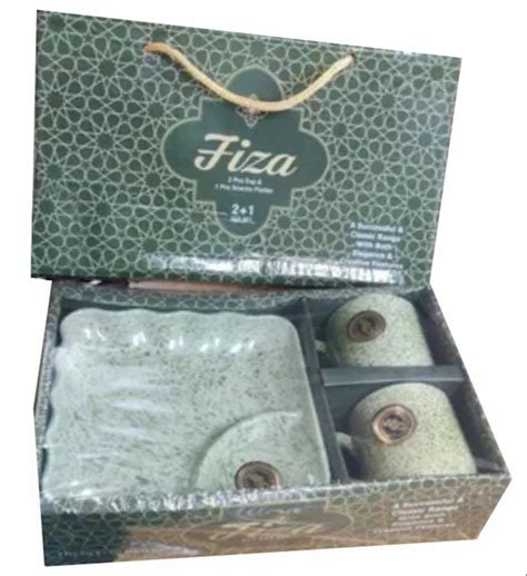 Home Decor Plastic Fiza Ceramic Cup Tray Set For Ting Purpose At