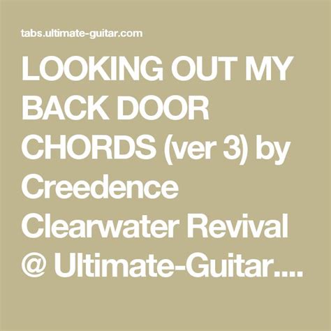 Looking Out My Back Door Chords Ver 3 By Creedence Clearwater Revival