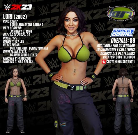 Wwe 2k23 Original Caw Cas Lori Tanaka 02 By Codythehouso On Deviantart