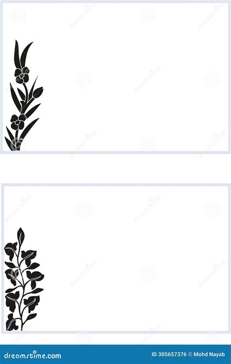 Floral Border Pattern Frame Design Vector Illustration Stock Vector