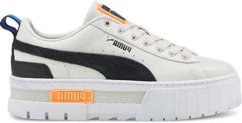 Puma Mayze Women S Sneakers Vaporous Grey Black Neon Citrus Vaporous