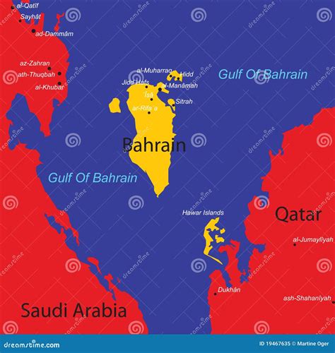 Map Of Bahrain Stock Vector Illustration Of Gulf Continent