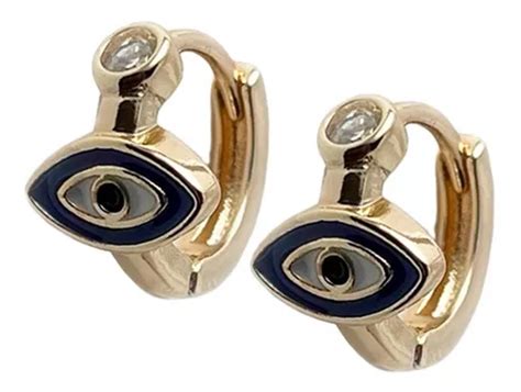 Aretes Ojo Turco Oro K Ilan Dorado Dama S