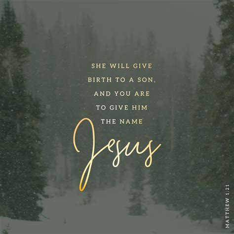 Matthew 1 21 She Will Give Birth To A Son And You Are To Give Him The