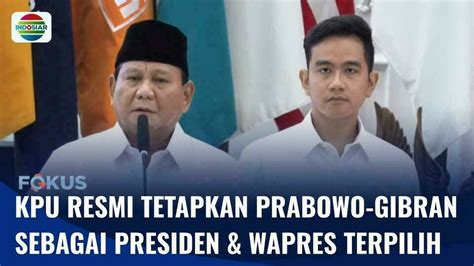 Sah Kpu Resmi Tetapkan Prabowo Gibran Sebagai Presiden Dan Wapres