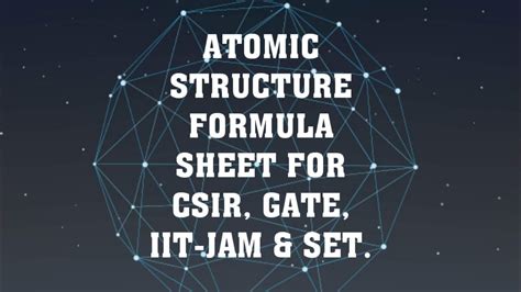 Atomic Structure Formula Sheet With Examples Youtube