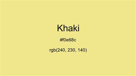 Khaki Color, Hex and RGB values | CSSColors.com