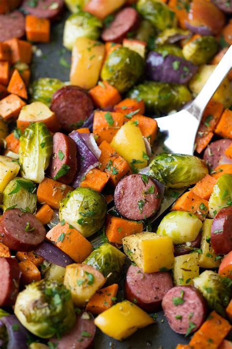 Autumn Sausage Veggie And Apple Sheet Pan Dinner Cooking Classy