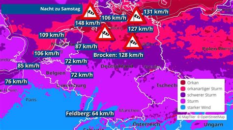 Unwetter Fahrplan und Sturm über Deutschland Orkan ZEYNEP wird am