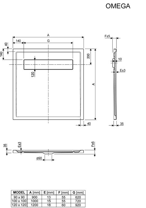 AQUAESTIL Tuš kada Omega 100100 bijela Vitos Webshop