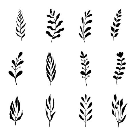 Premium Vector Set Of Leaves Silhouette Vector