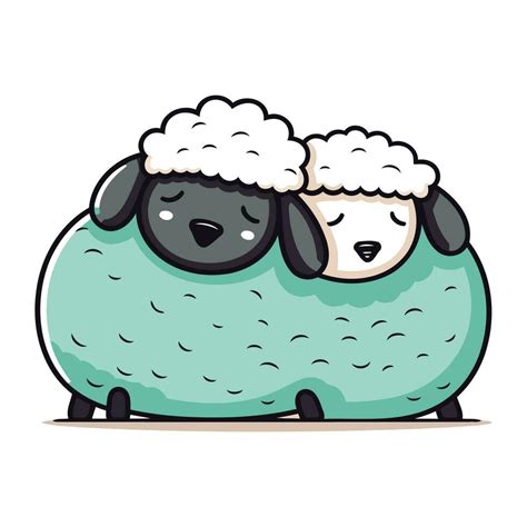 Cute Cartoon Sheep Vector Illustration Isolated On A White Background