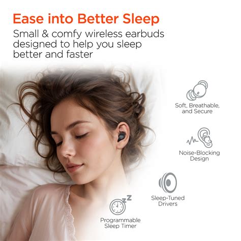 SleepEEZ Mini Noise-Blocking True Wireless Earbuds for Sleeping | Blac