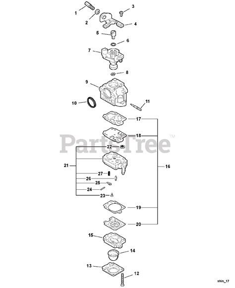 Shindaiwa T 282 Shindaiwa String Trimmer Original Version Carburetor Parts Lookup With