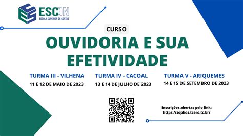 ESCon E Ouvidoria TCE RO Abrem Novas Turmas Para O Curso Ouvidoria E