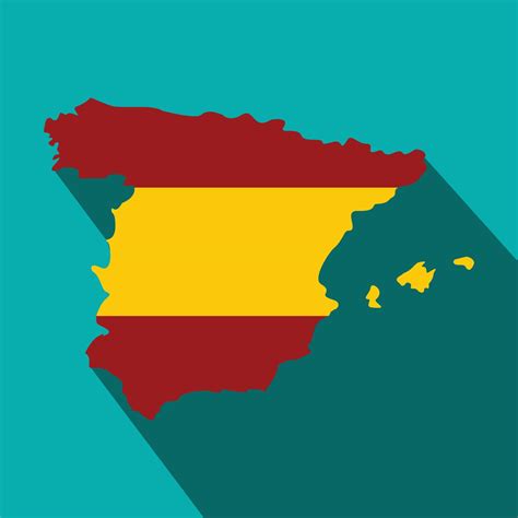 Map of Spain in Spanish flag colors icon 14074055 Vector Art at Vecteezy
