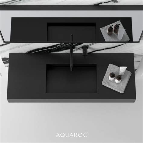 Fiora Matte Black Wall Hung Stone Basin Mm Aquaroc