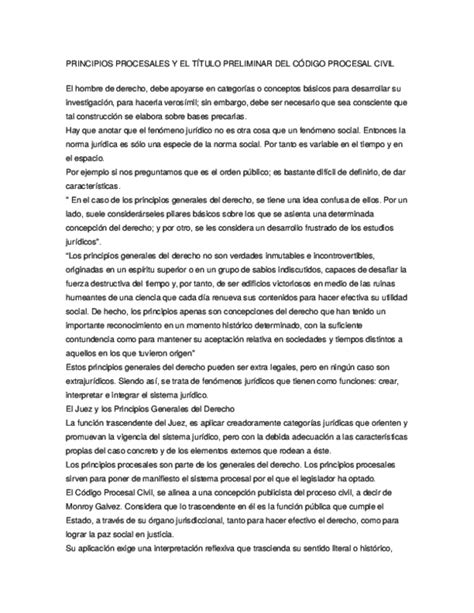 Doc Principios Procesales Y El Titulo Preliminar Del Codigo Procesal